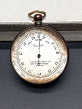 BAROMETRO DA TASCA ANTICO STRUMENTO DI MISURA W. WATSON E SONS LONDON BAROMETER