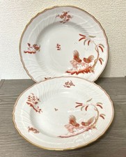 Richard Ginori Red Cock Soup Plate Bowl 24cm Pair Set