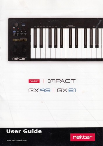 Manuale nektar impact gx49 - nektar,