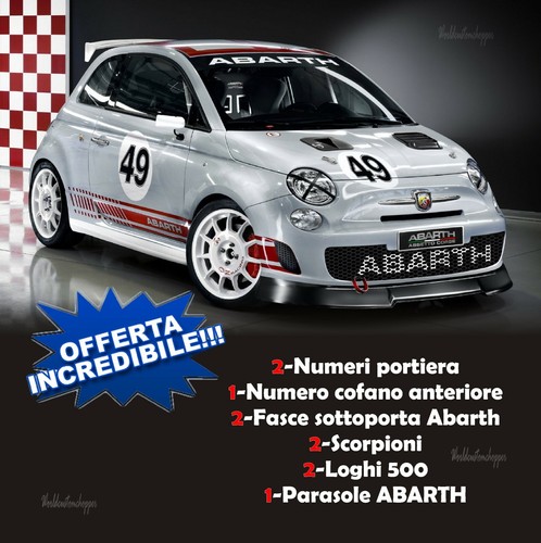 Adesivi stiker fiat - 500, abarth