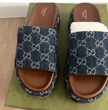 Gucci sandali denim stampa