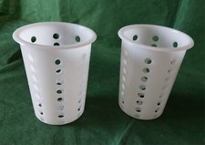 COPPIA CESTELLO PORTA SCOLA POSATE FORATO PADERNO SET 2 PEZZI LAVASTOVIGLIE