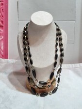 Collana Vintage Multifilo In Vetro E Cristalli