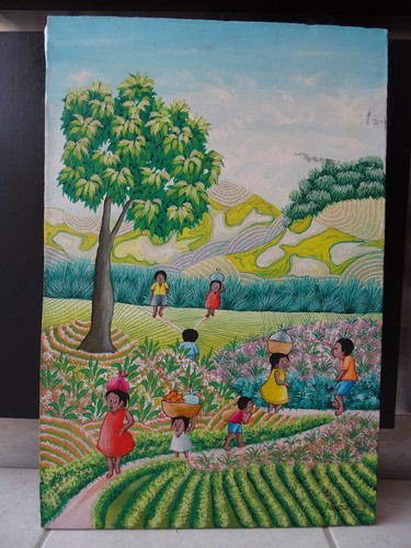Tableau haïtien art naif - tableau,