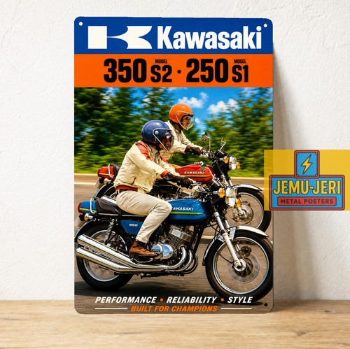 Insegna metallo kawasaki - insegna,