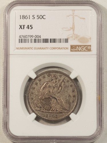 1861 mezzo dollaro liberty - mezzo,