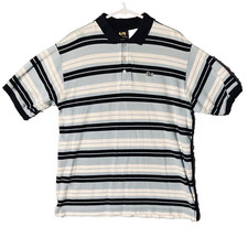 Drunknmunky Polo Uomo L Blu Righe Scimmia Ubriaca Preppy Camicia Uomo Y2K Vintage