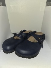 Zoccolo Birkenstock Birki’s Navy Dorian in pelle liscia Mary Jane taglia L6
