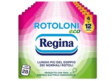  Rotoloni Regina Carta Igienica Confezione da 28 Maxi Rotoli 500 Strappi a Rotol