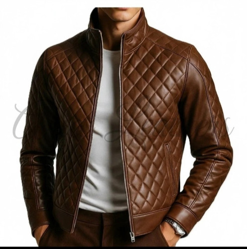Giacca uomo pelle marrone - in,