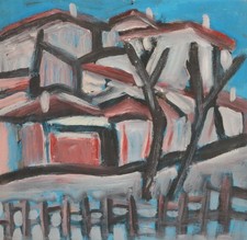 Dipinto ad olio fauve d'epoca