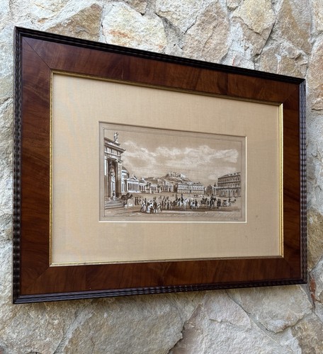 Quadro antico napoli piazza - quadro,