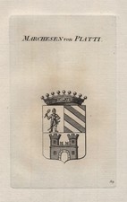 Marchesen Platti Wappen Stemma Incisione In Rame Genealogia Araldica 1820