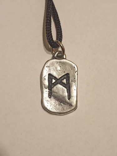 Collana ciondolo metallo runa - collana,