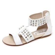 C9674 sandalo bimba SIMONETTA scarpa bianco borchie shoe kid girl