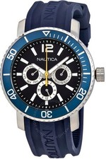Men nautica black dial steel - black,