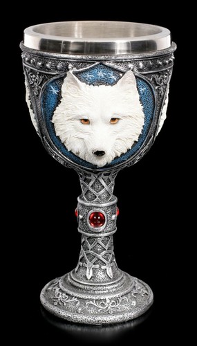 Fantasy calice bianco - fantasy, lupo
