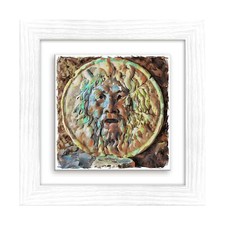 Lupia Quadro Ceramica stampata Cornice bianca 29x29 ROMA BOCCA DELLA VERITA'