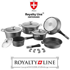 Batteria di pentole Set Pentole 14 Pz. Pietra lavica Royaltiy Line grigio