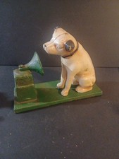 FONOGRAFO CANE VINTAGE IN GHISA NIPPER VICTROLA STILL BANK HIS MASTERS VOICE 