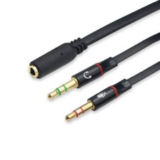 Sdoppiatore adattatore Cuffie Jack Jack da 3.5mm Femmina a Doppio maschio Nero