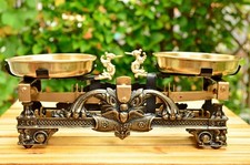 Vecchia bilancia da commerciante, bilancia da tavolo W. Hess Lublino fino a 3 kg 1920-1930 circa