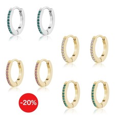 Sagapo Orecchini Cerchietto Donna Acciaio con Cristalli S'agapo Dazzly