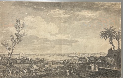 Antica grande incisione veduta