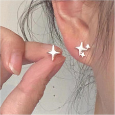 Orecchini a Stella Boho Orecchini a Grappolo D'Argento Orecchini a Stella Minusc