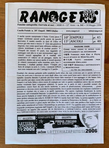 Fanzine rangers empoli - fanzine,