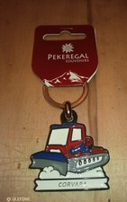 GATTO DELLE NEVI PORTACHIAVI 3D AD ANELLO IN METALLO CORVARA SOUVENIR MONTAGNA 
