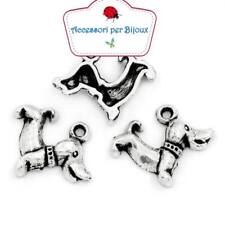 24 Ciondoli  cane bassotto Argento 18x15mm per creazioni