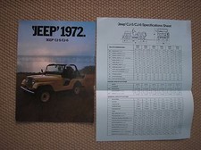 JEEP 1972 CJ 5 6 SALES BROCHURE FRANCIA FRANCAIS PROSPEKT + SPECIFICATIONS SHEET