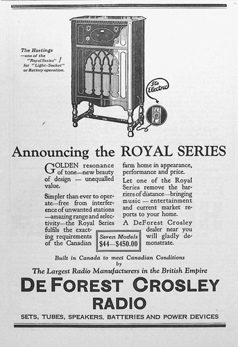 1927 canadian deforest crosley - deforest,