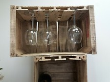 Casse della frutta portabicchiieri in legno vintage in faggio peso 3 kg anni 60 