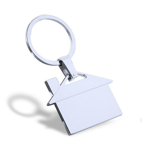 Silver chrome keyring home - silver,