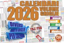 GRIGLIE E ANNO PER CALENDARI 2026 - Annuali, Mensili, Planner, Desk e Olandesi