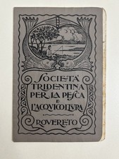 ROVERETO Trento 1927 Tessera SOCIETA' TRIDENTINA PESCA E ACQUICOLTURA SOLANDRA