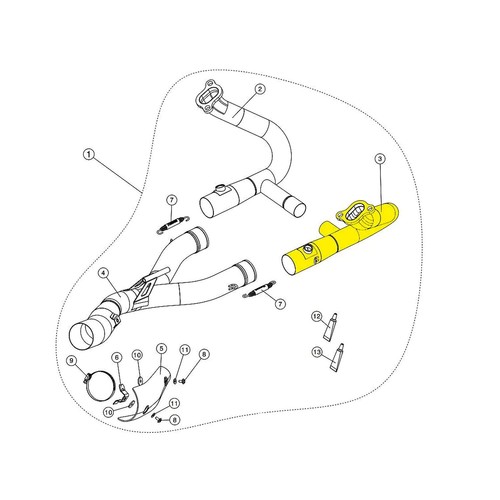 Tubo testata akrapovic exh - ss,