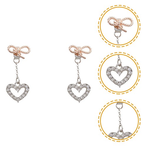 Orecchini cuore fiocchetto - orecchini,