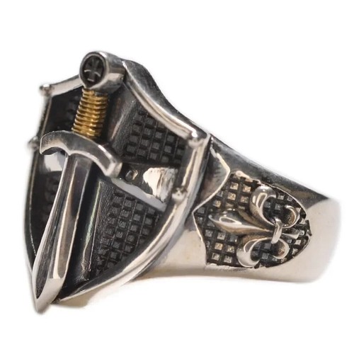 Anello spada scudo cavaliere