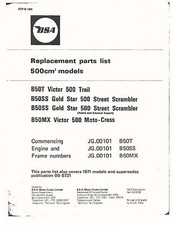 BSA Parts Manual Book 1971