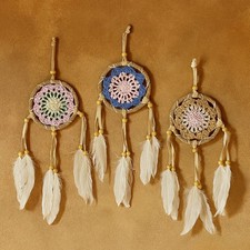 Tris Acchiappasogni con Piume Artigianale –Ø 9 cm Lunghezza 25 cm–0109251300