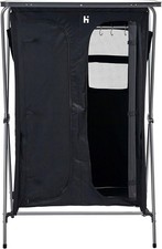 Armadio da Campeggio Pieghevole 5 Ripiani Binario Unità di Stoccaggio Tenda Organizzatore Nero