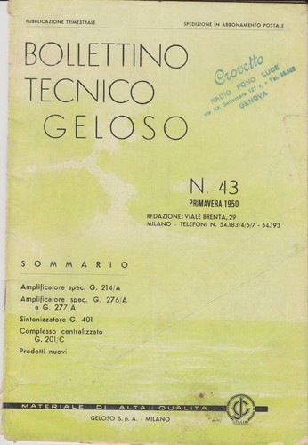 Bollettino tecnico geloso - bollettino,