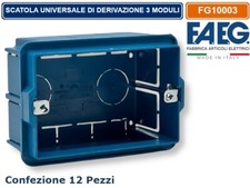 12PZ CASSETTA COMBINATA DA INCASSO MURO 3 POSTI CON INSERTI IN FERRO ZINCATO
