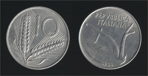 Lire 1984 spighe aratro - 10,
