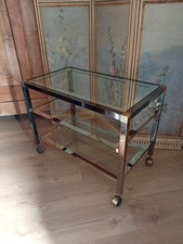 Desserte roulante en verre et
