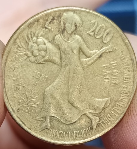 Moneta 200 lire italia - moneta,