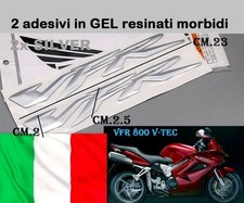 2 adesivi HONDA VFR  GEL 23 Cm SILVER Resinati morbidi stemma logo 3D per Moto